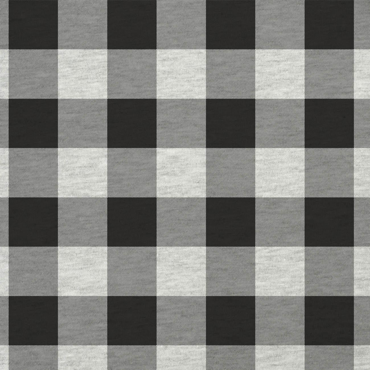 VICHY GRID BLACK / melange light grey