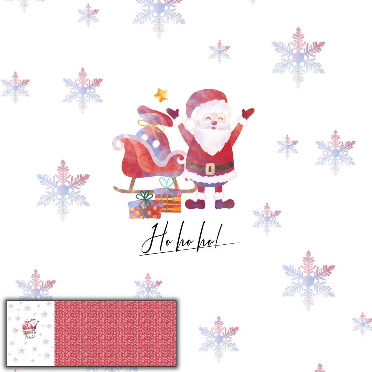 JOYFUL SANTA CLAUS / ho ho ho (CHRISTMAS FRIENDS) - PANORAMIC PANEL (60 x 155cm)