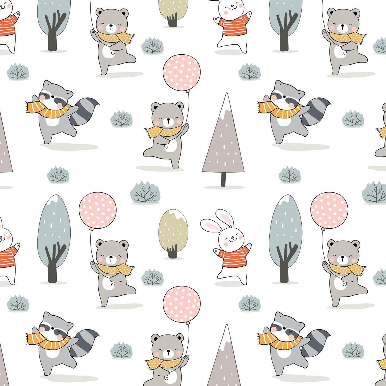 WINTER PARTY PAT. 2 (WINTER FUN) - Cotton woven fabric