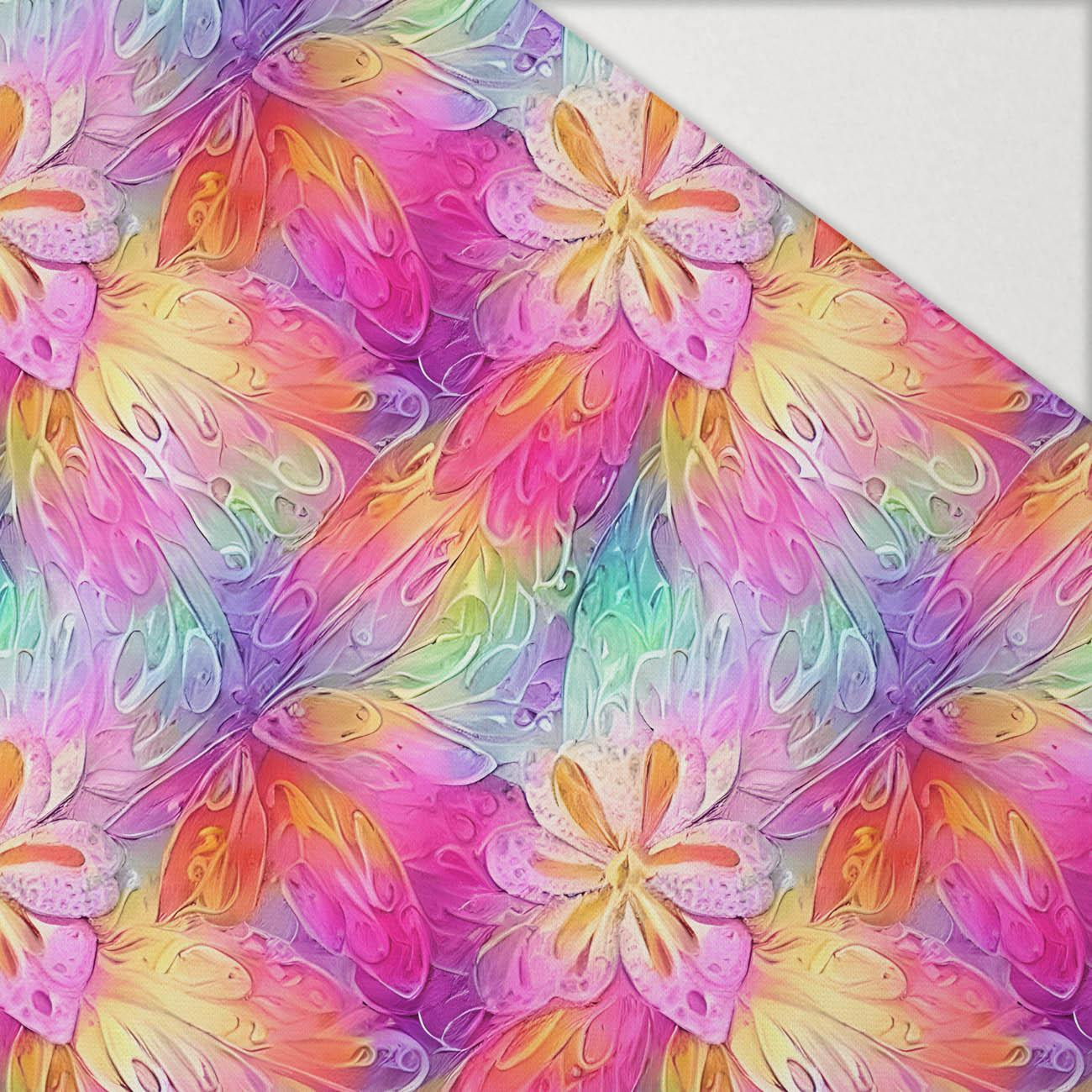 RAINBOW FLOWERS  - Hydrophobic brushed knit