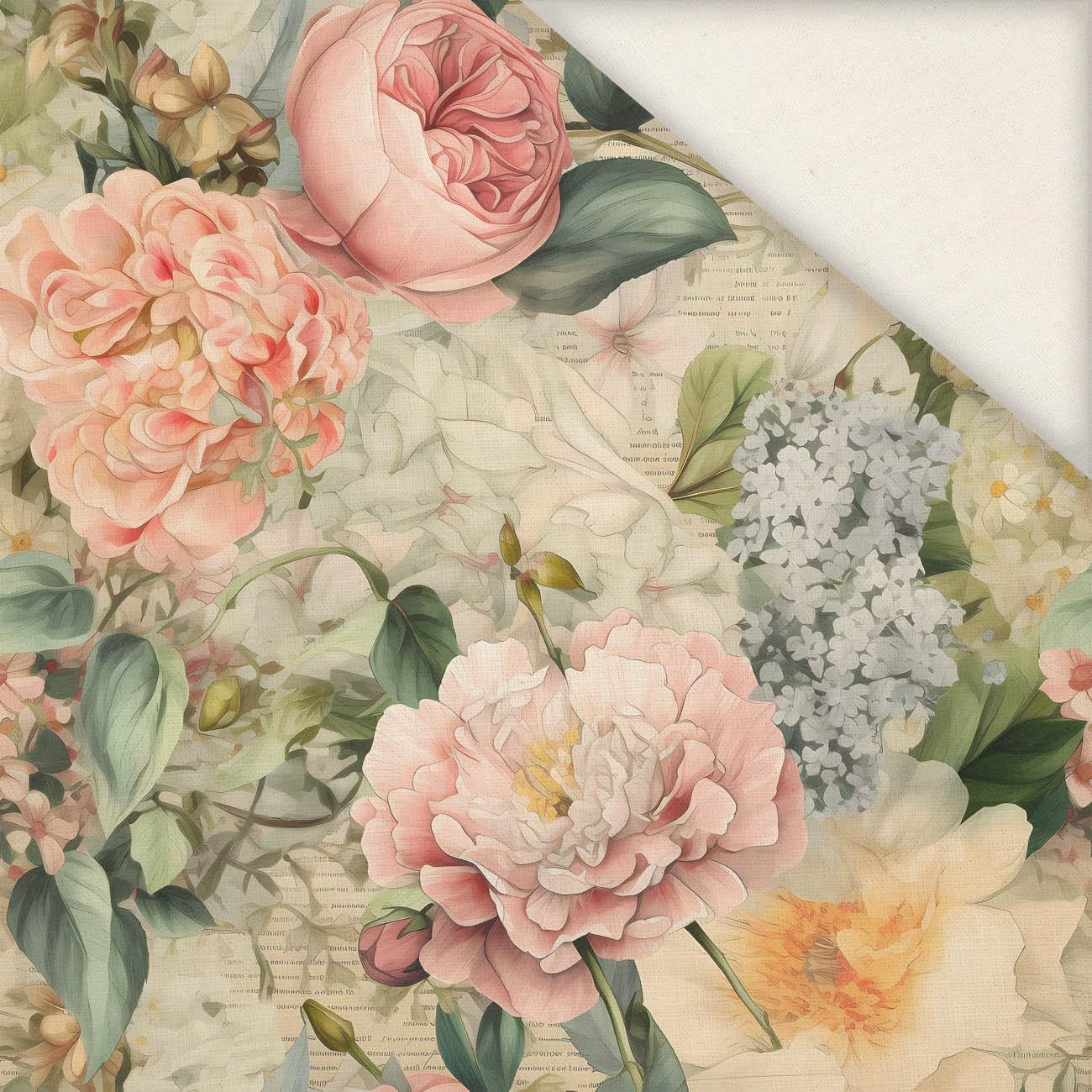 VINTAGE FLOWERS PAT. 14 - Linen 100%