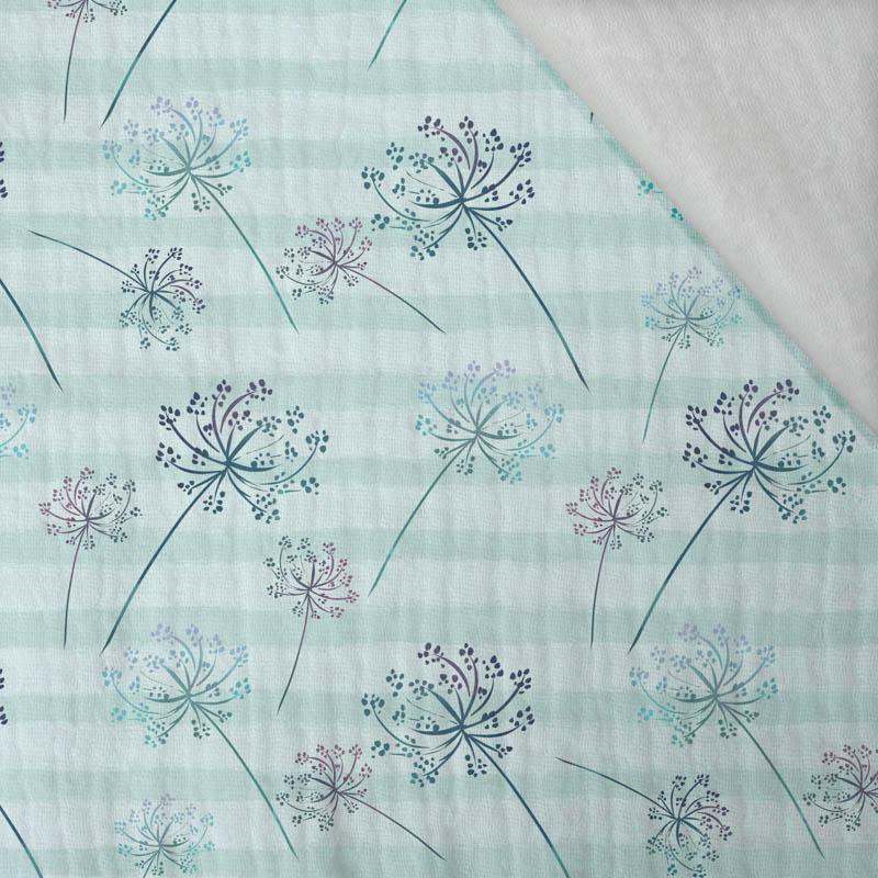 DANDELIONS / STRIPES (DRAGONFLIES AND DANDELIONS) - Cotton muslin