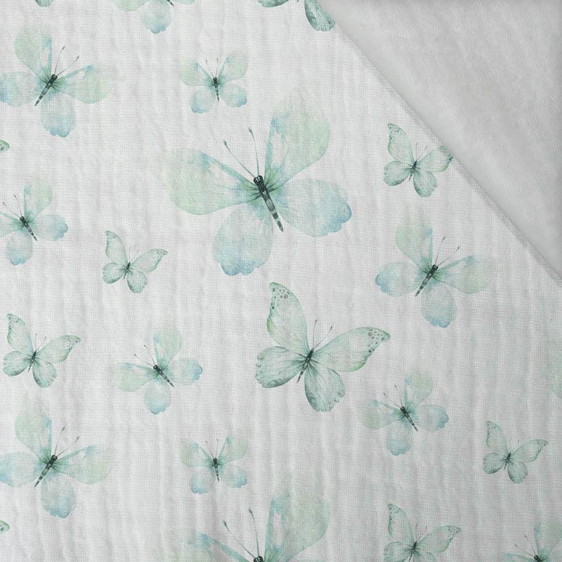 BUTTERFLIES PAT. 2 (WATER-COLOR BUTTERFLIES) - Cotton muslin