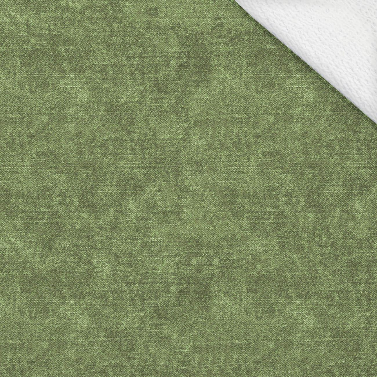 ACID WASH / olive - looped knit fabric