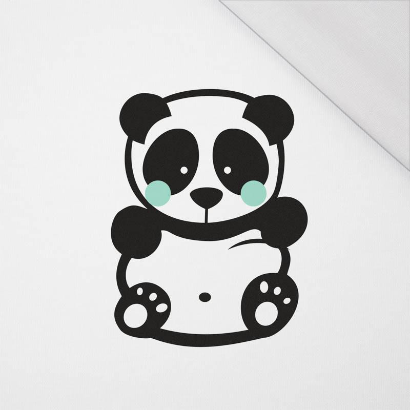 PANDA / MINT size "M" 50x60 cm - white (front) - SINGLE JERSEY PANEL 