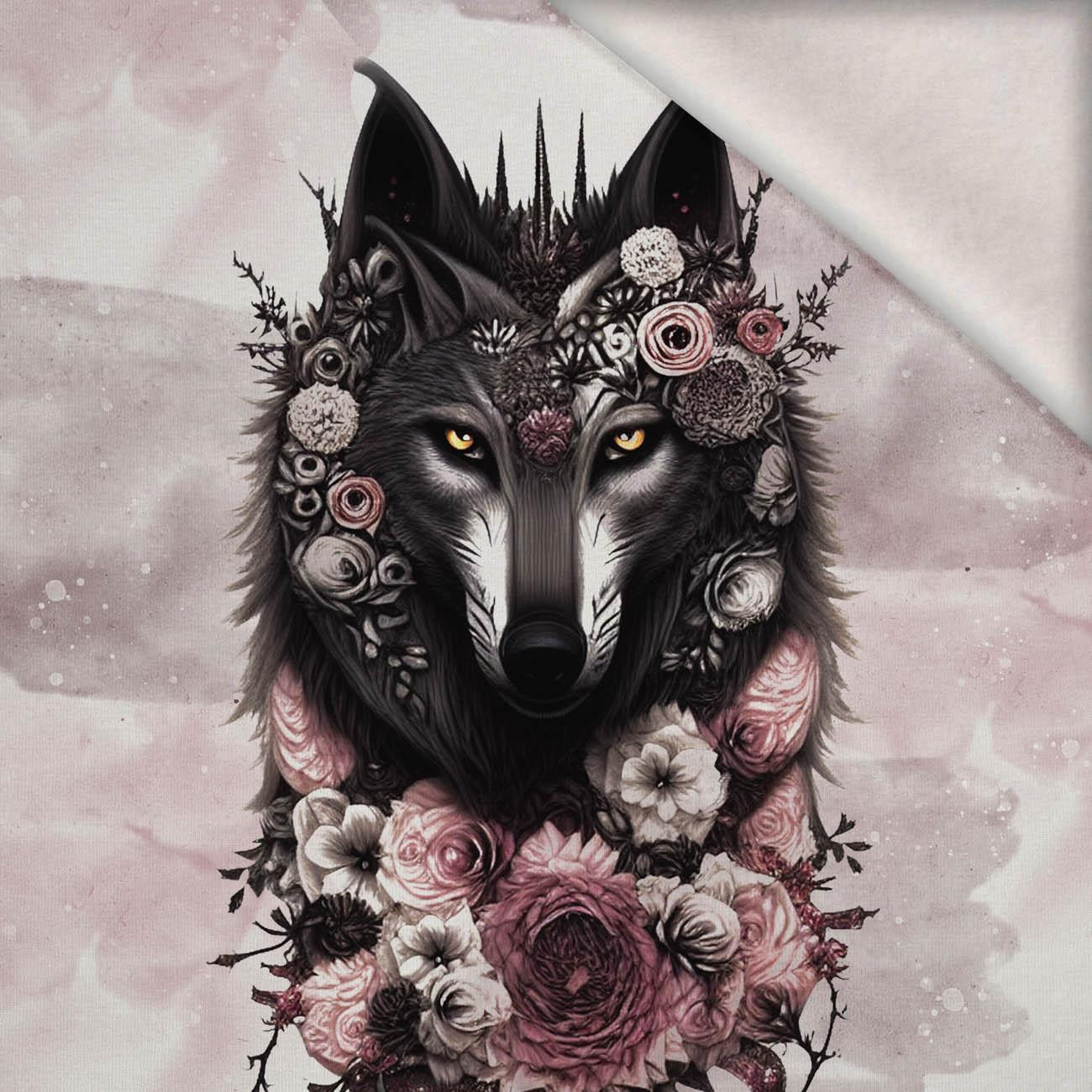 FANTASY WOLF -  PANEL (60cm x 50cm) brushed knitwear with elastane ITY