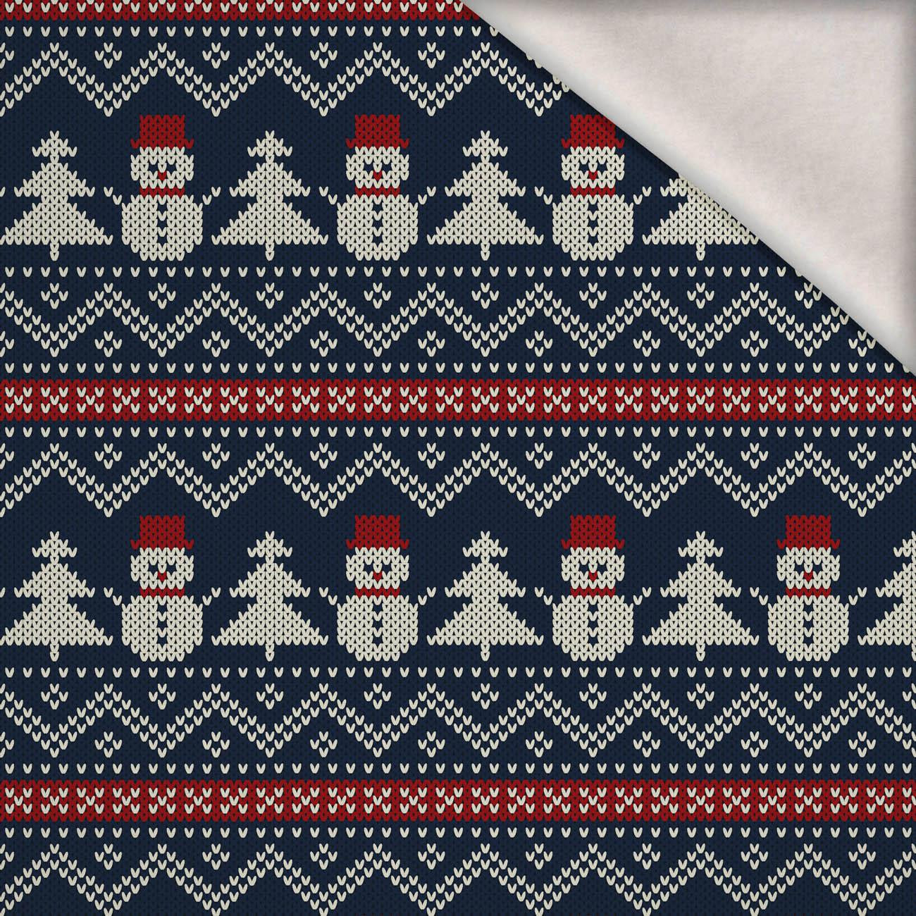 SNOWMEN WITH CHRISTMAS TREES - brushed knitwear with elastane ITY SNOWMEN WITH CHRISTMAS TREES - brushed knitwear with elastane ITY