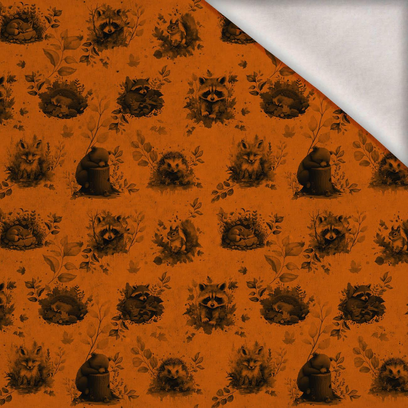 AUTUMN ANIMALS / mustard - brushed knitwear with elastane ITY AUTUMN ANIMALS / mustard - brushed knitwear with elastane ITY