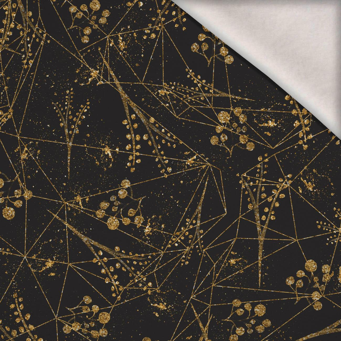 LEAVES pat. 12 (gold) / black - brushed knitwear with elastane ITY LEAVES pat. 12 (gold) / black - brushed knitwear with elastane ITY