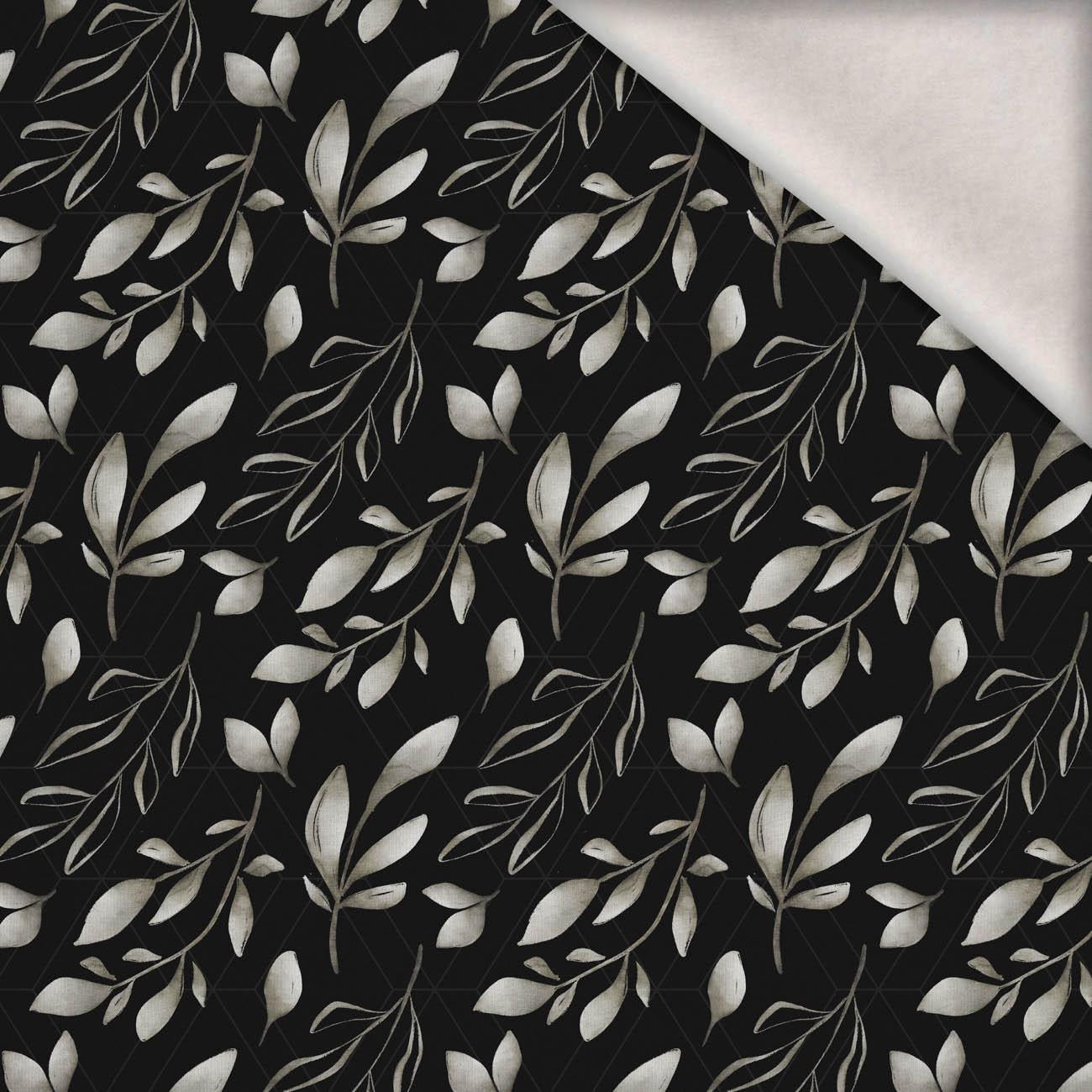 LEAVES pat. 13 / black - brushed knitwear with elastane ITY LEAVES pat. 13 / black - brushed knitwear with elastane ITY