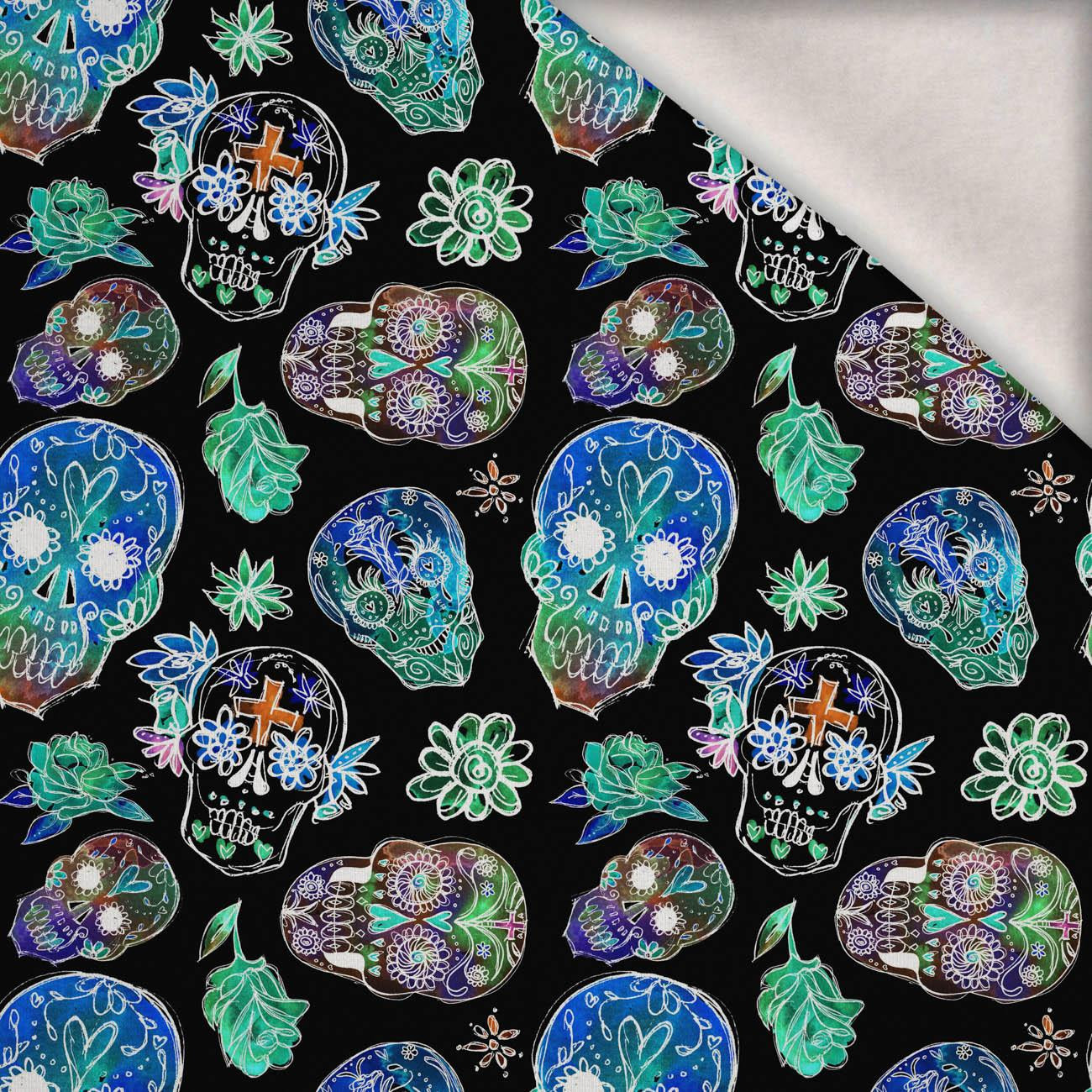 NEON SKULLS pat. 1 (DIA DE LOS MUERTOS) - brushed knitwear with elastane ITY NEON SKULLS pat. 1 (DIA DE LOS MUERTOS) - brushed knitwear with elastane ITY
