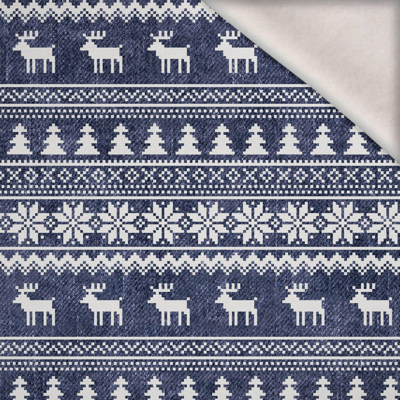 REINDEERS PAT. 2 / ACID WASH DARK BLUE - brushed knitwear with elastane ITY REINDEERS PAT. 2 / ACID WASH DARK BLUE - brushed knitwear with elastane ITY