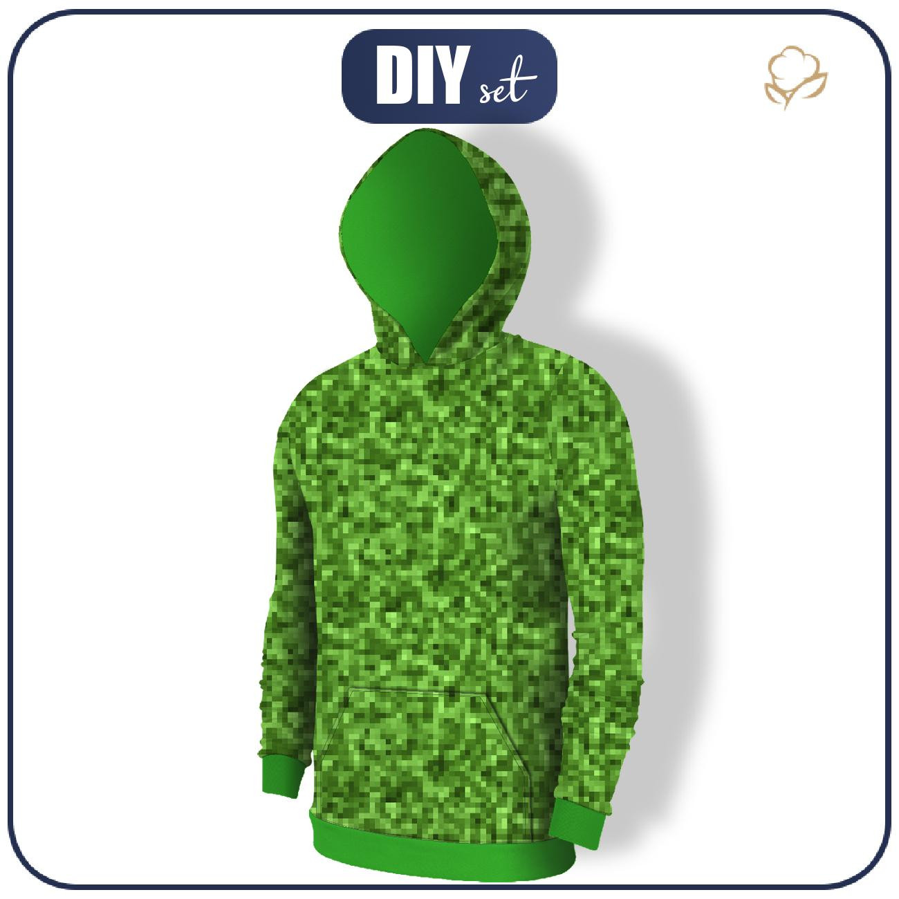 MEN’S HOODIE (COLORADO) - PIXELS pat. 2 / green - sewing set 