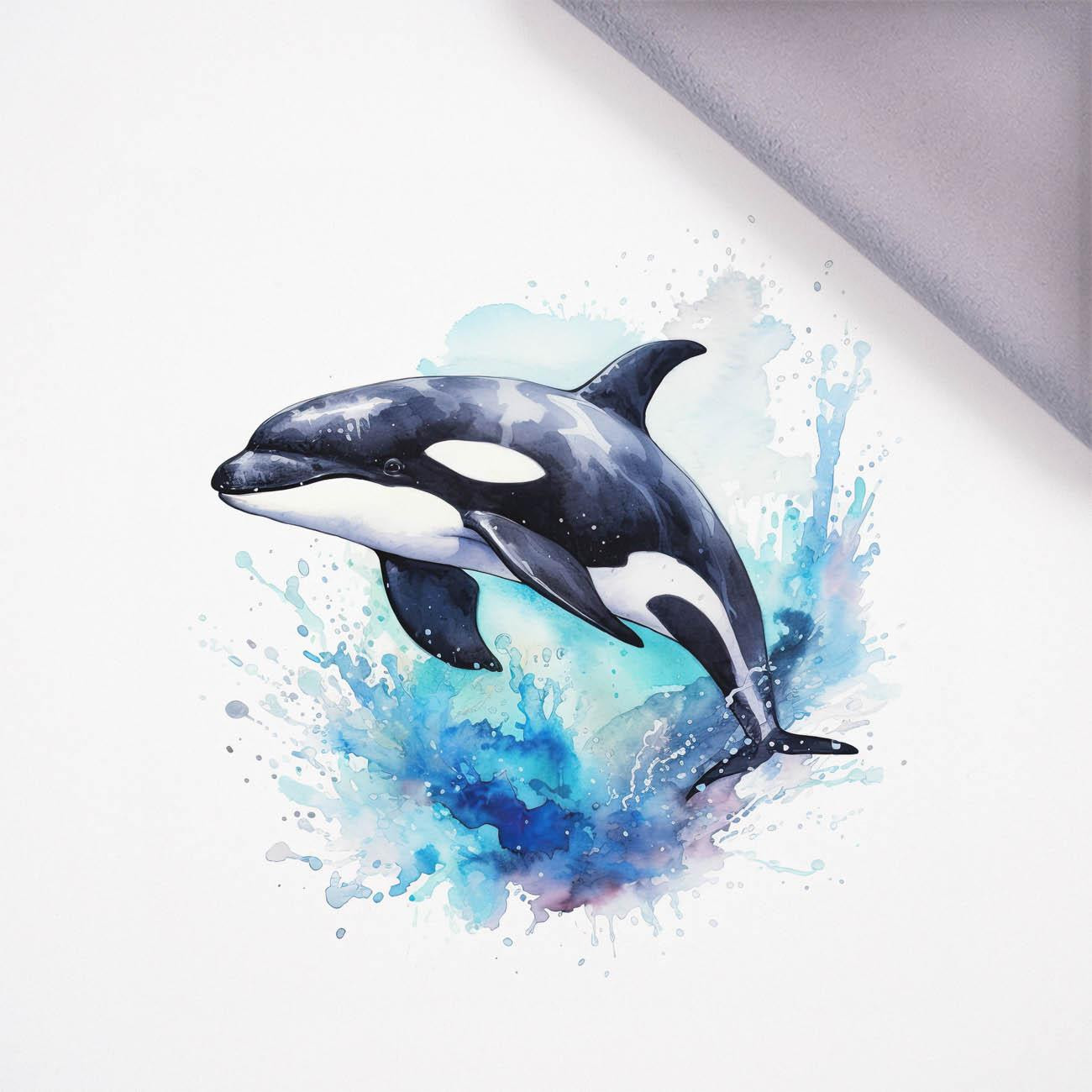 WATERCOLOR WHALE - panel (75cm x 80cm)  softshell 