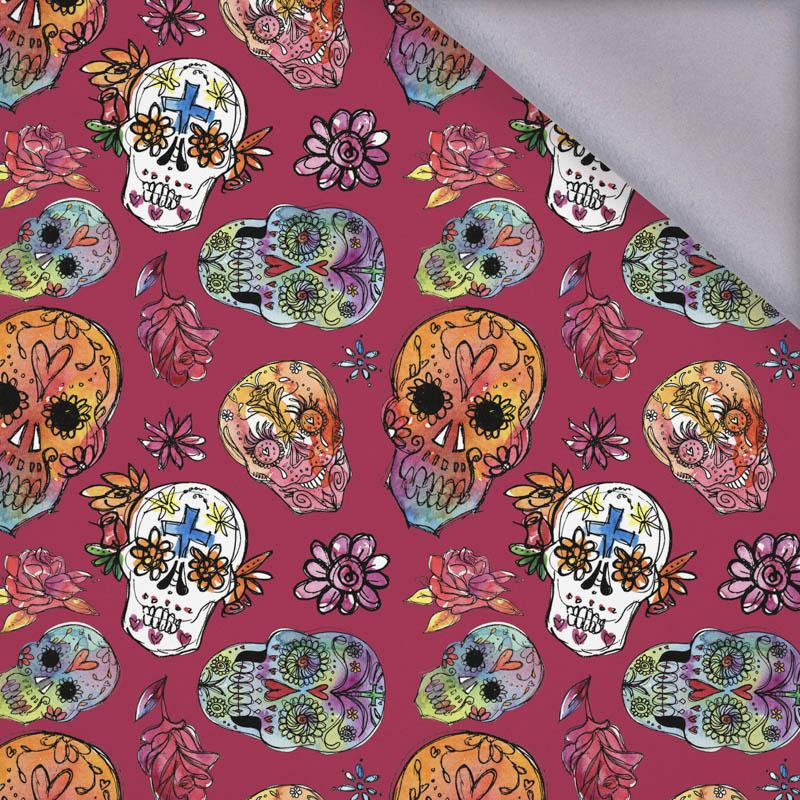 SKULLS pat. 3 / fuchsia (DIA DE LOS MUERTOS) - softshell