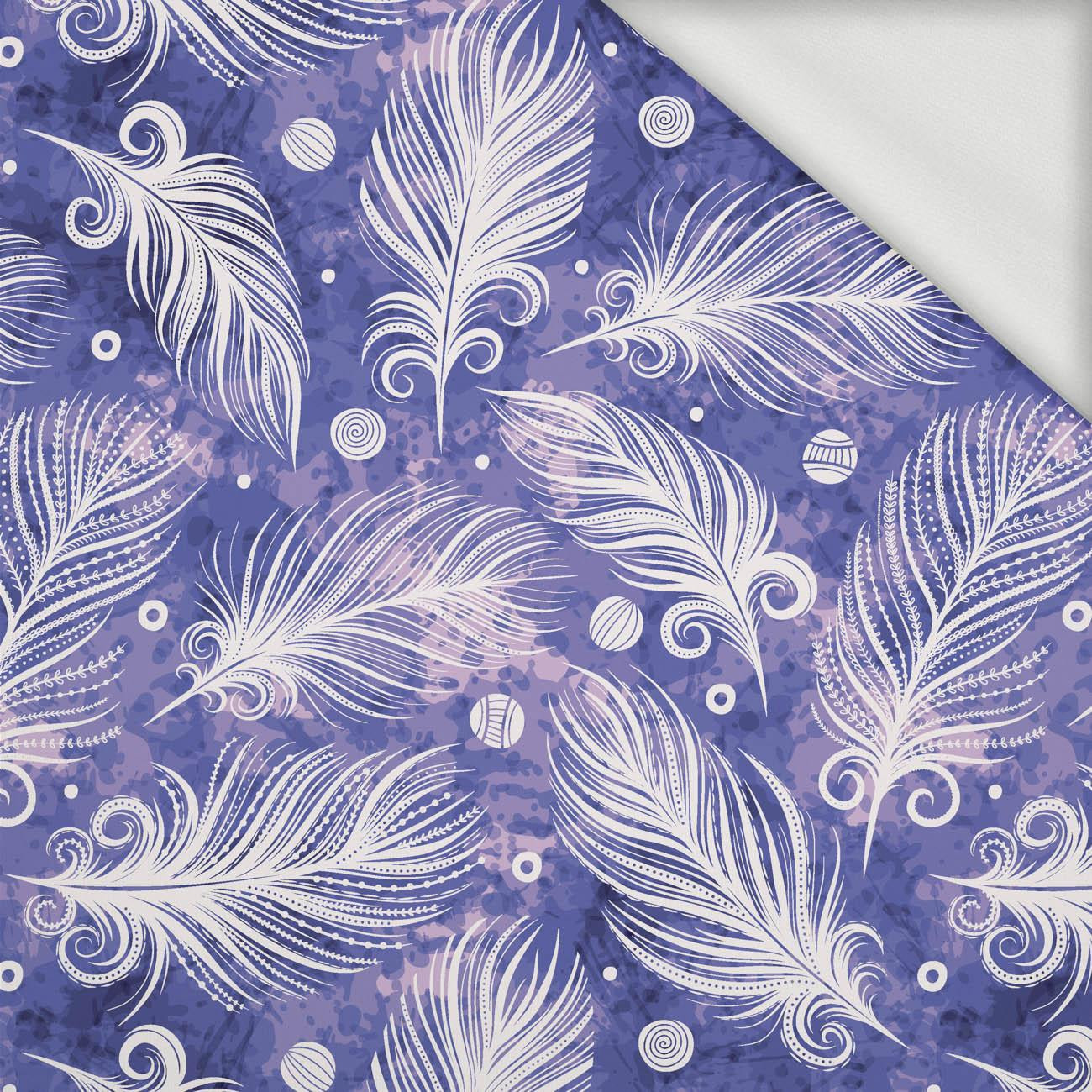 WHITE FEATHERS (Very Peri) - looped knit fabric