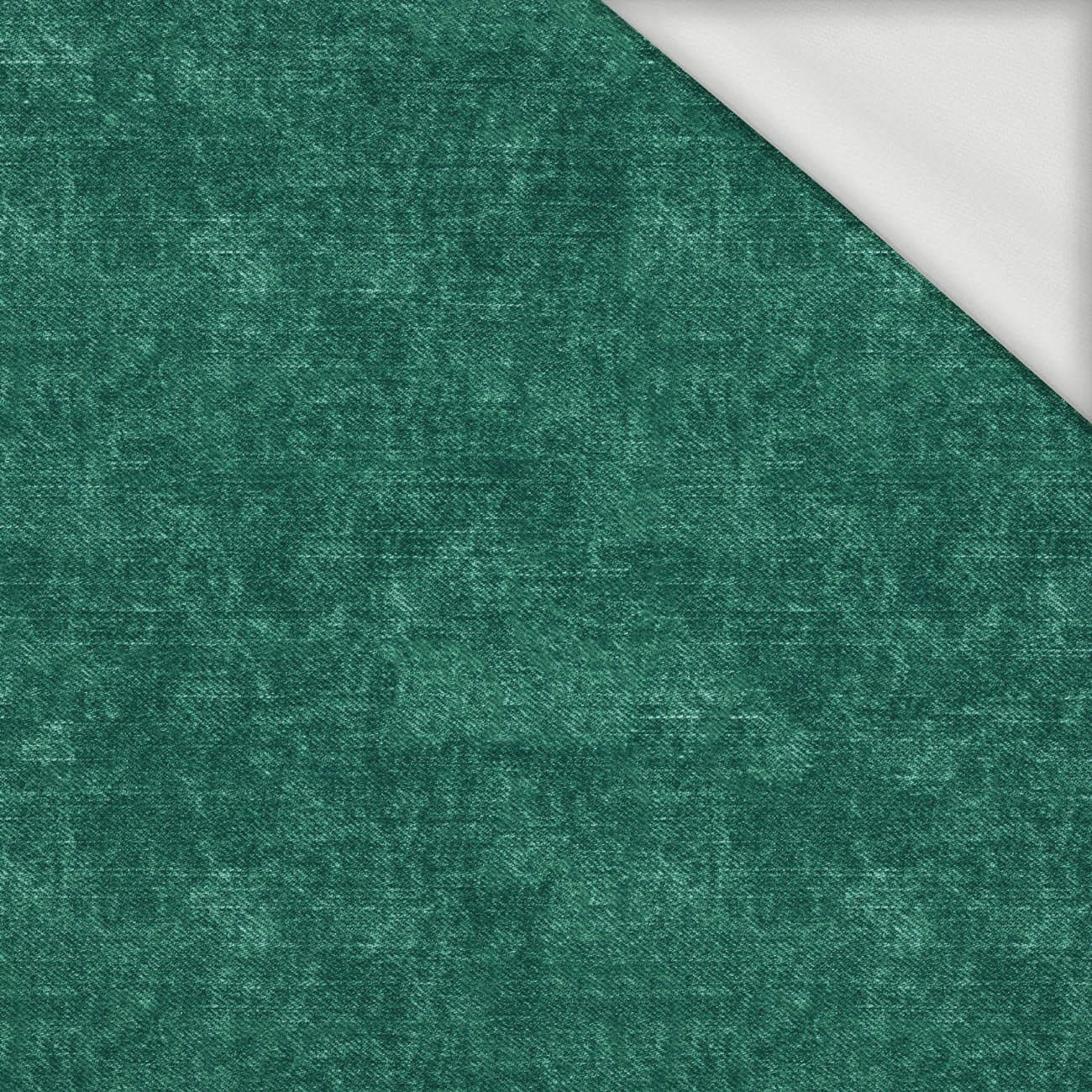 ACID WASH / BOTTLE GREEN - looped knit fabric