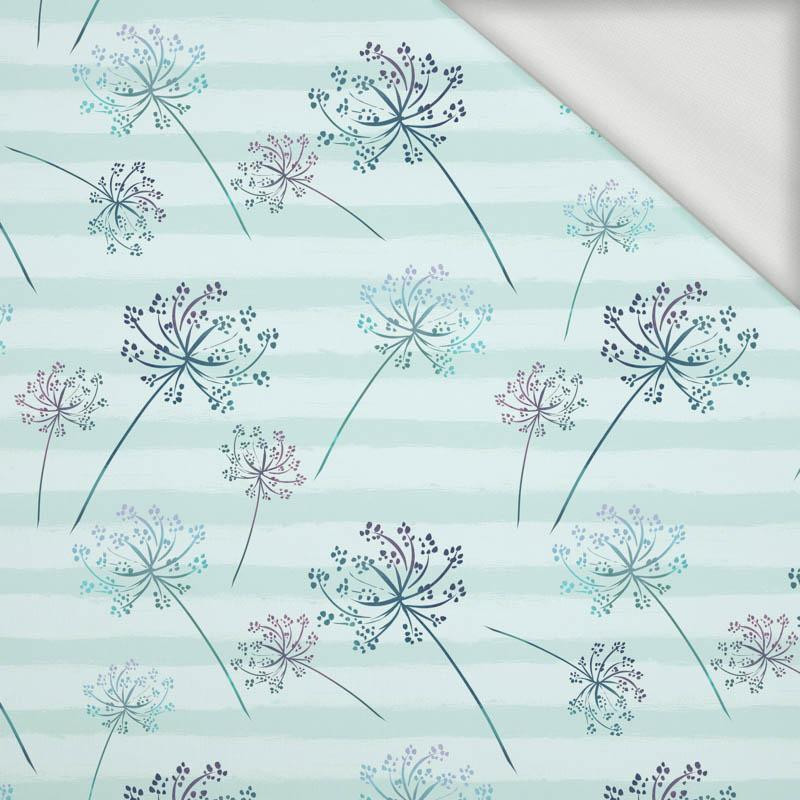 DANDELIONS / STRIPES (DRAGONFLIES AND DANDELIONS) - looped knit fabric