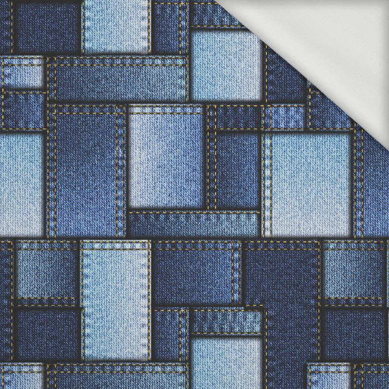 JEANS PATCHES / dark blue - looped knit fabric