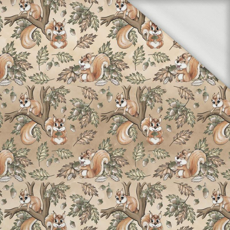 SQUIRRELS MIX (AUTUMN IN THE FOREST) - looped knit fabric