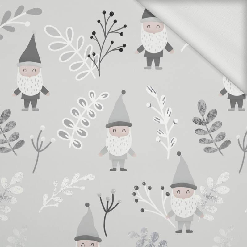 DWARFS AND FERN (FOREST DWARFS) / GREY - looped knit fabric