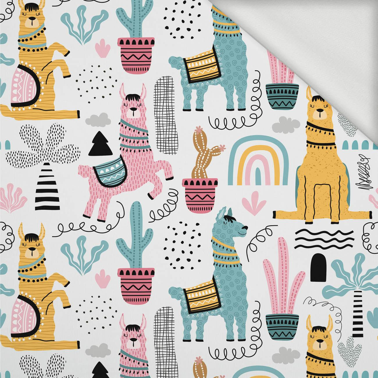 PAINTED LAMAS - looped knit fabric