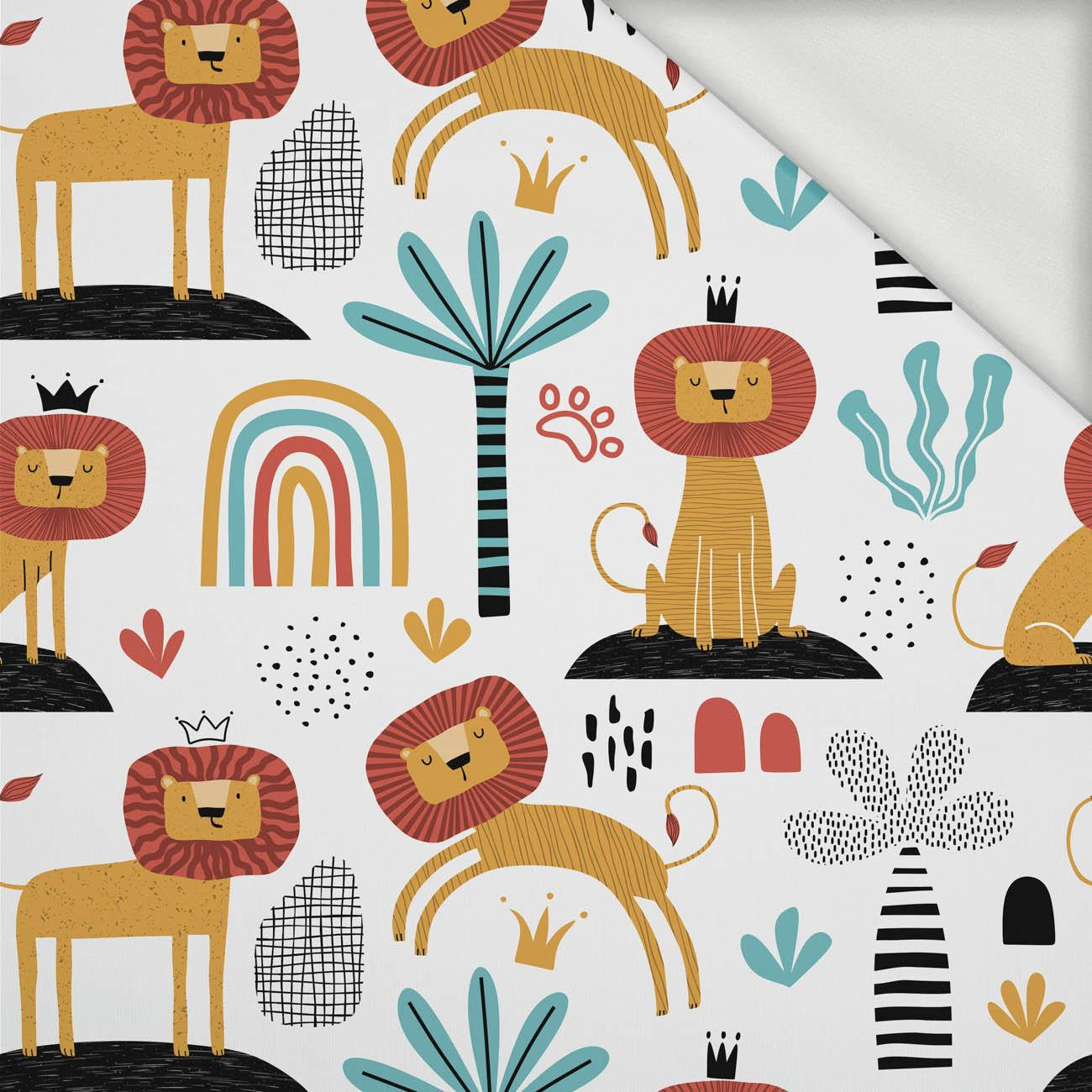 PAINTED LIONS - looped knit fabric