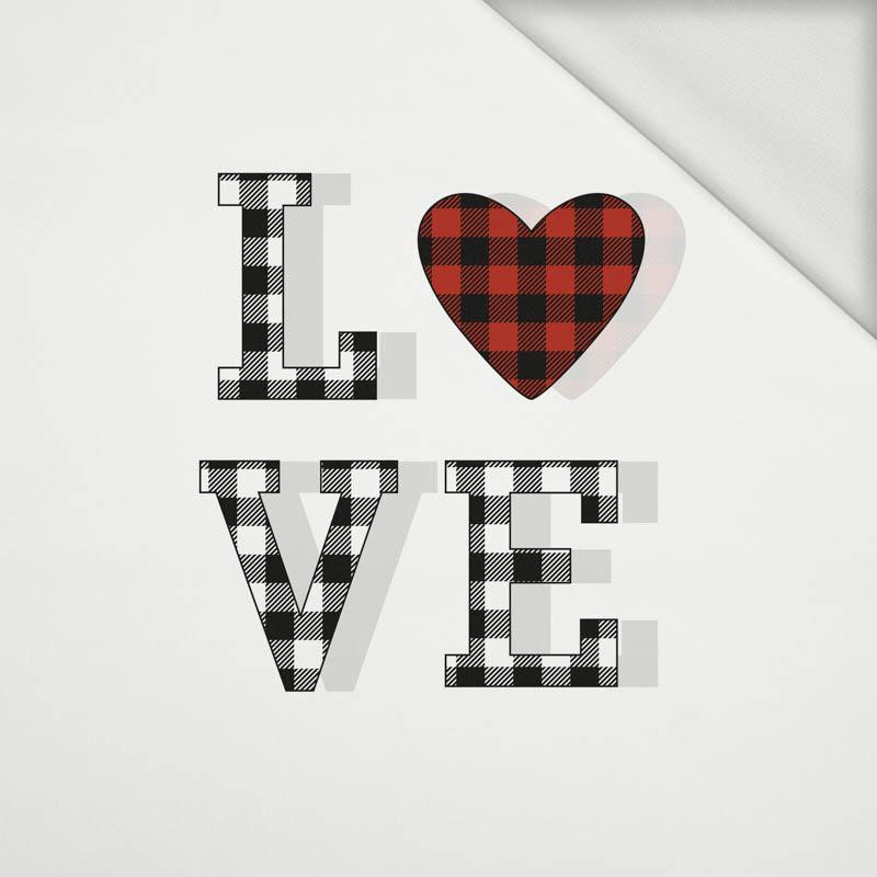 LOVE / VICHY HEARTS (BE MY VALENTINE) - panel looped knit 50cm x 60cm