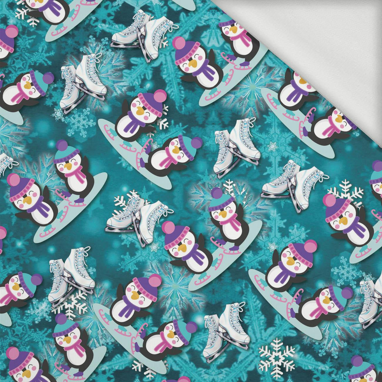 ICE SKATING PENGUINS PAT. 2 (PENGUINS) - looped knit fabric