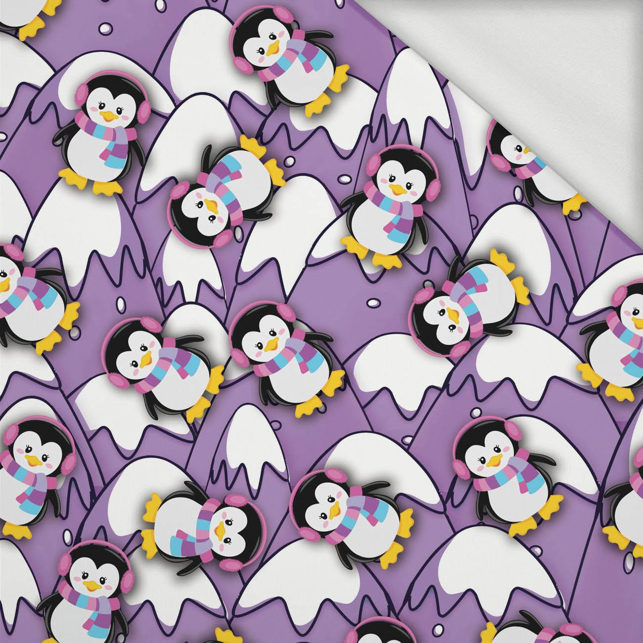 PENGUINS ON PEAKS (PENGUINS) - looped knit fabric