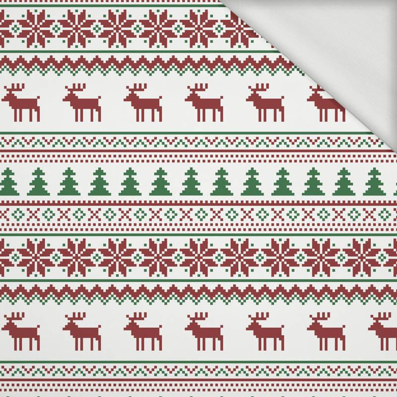 REINDEERS PAT. 2 / maroon - green - looped knit fabric