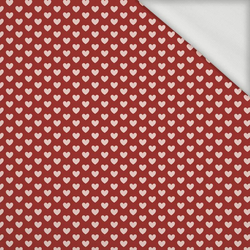 HEARTS / red (VALENTINE'S HEARTS) - looped knit fabric