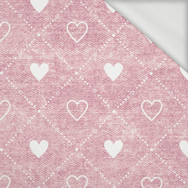 HEARTS AND RHOMBUSES / vinage look jeans (rose quartz) - looped knit fabric