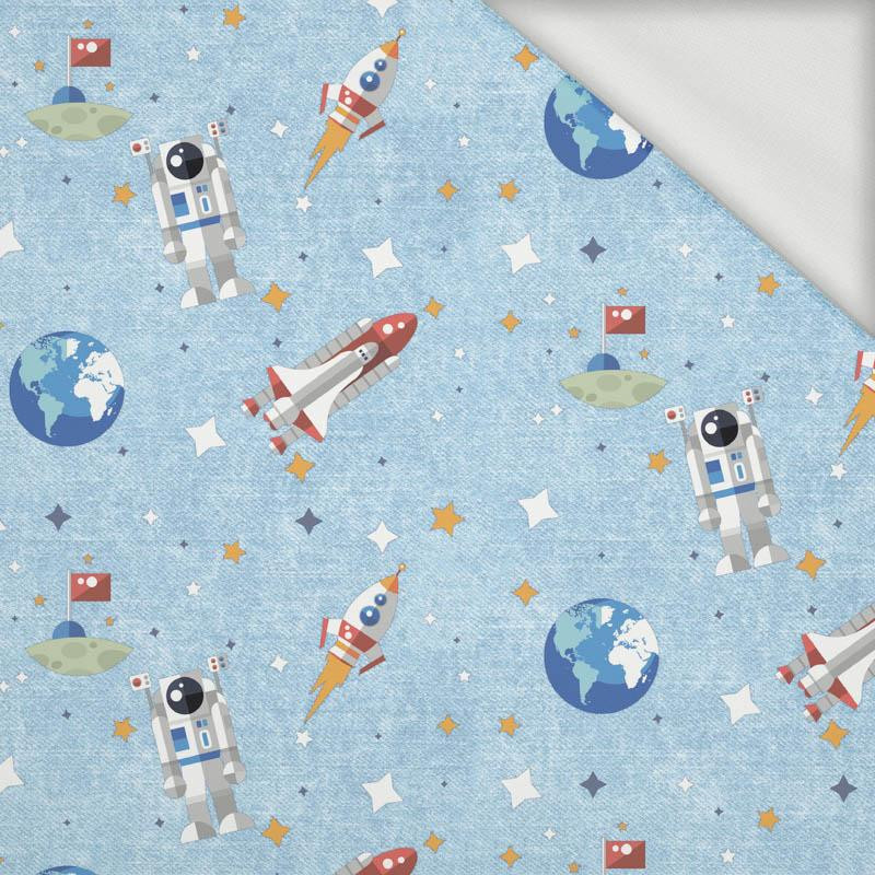 IN THE SPACE PAT. 2 (SPACE EXPEDITION) / ACID WASH LIGHT BLUE - looped knit fabric