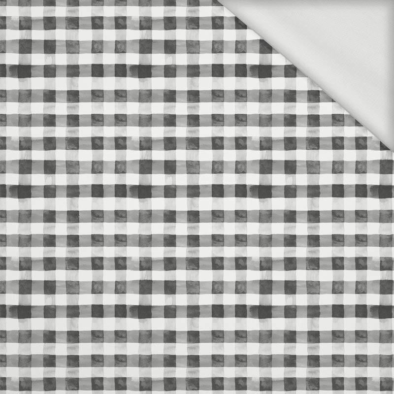 MINI VICHY GRID / graphite (CHECK AND ROSES) - looped knit fabric