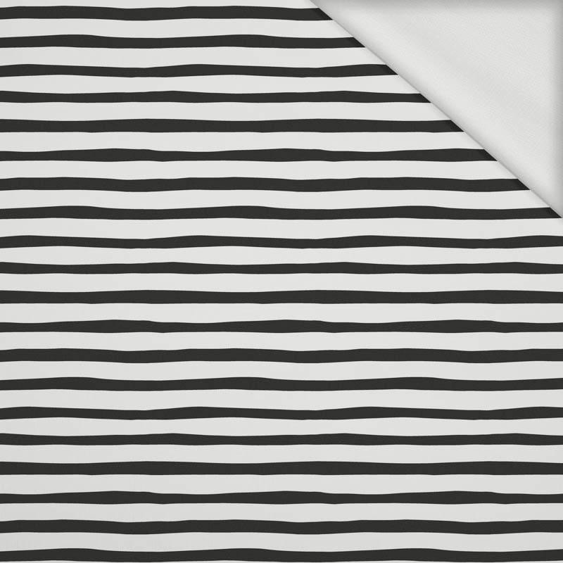 STRIPES - BLACK AND WHITE (BIRDS IN LOVE) - looped knit fabric