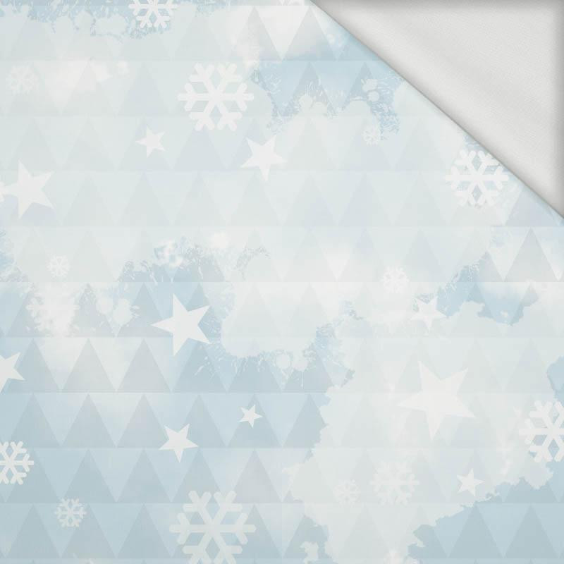 HOARFROST / triangles (WINTER IN THE MOUNTAINS) - looped knit fabric