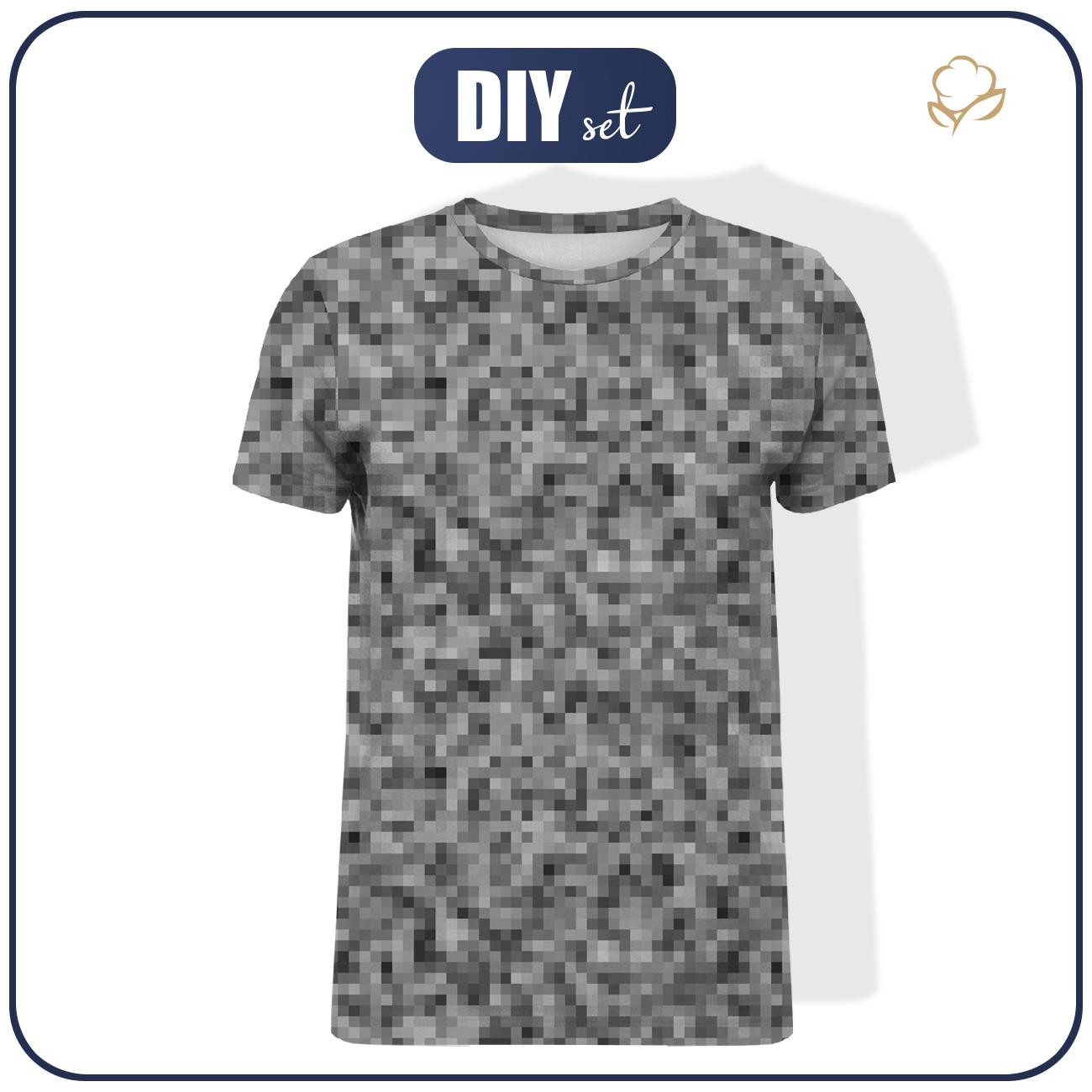 MEN’S T-SHIRT - PIXELS pat. 2 / grey - single jersey