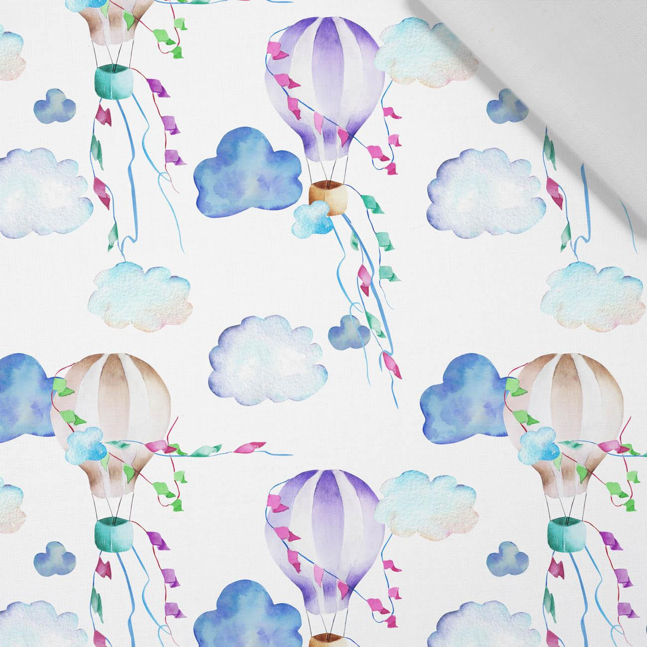 HOT AIR BALLOONS (COLORFUL TRANSPORT) - Cotton woven fabric
