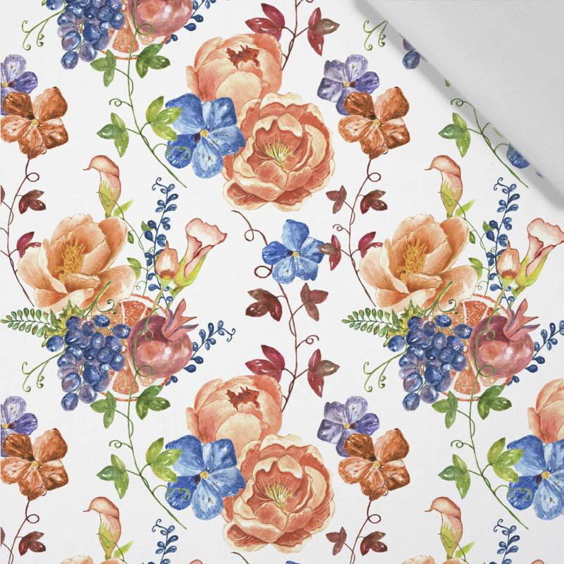 WILD ROSES AND PANSIES (BLOOMING MEADOW) - Cotton woven fabric