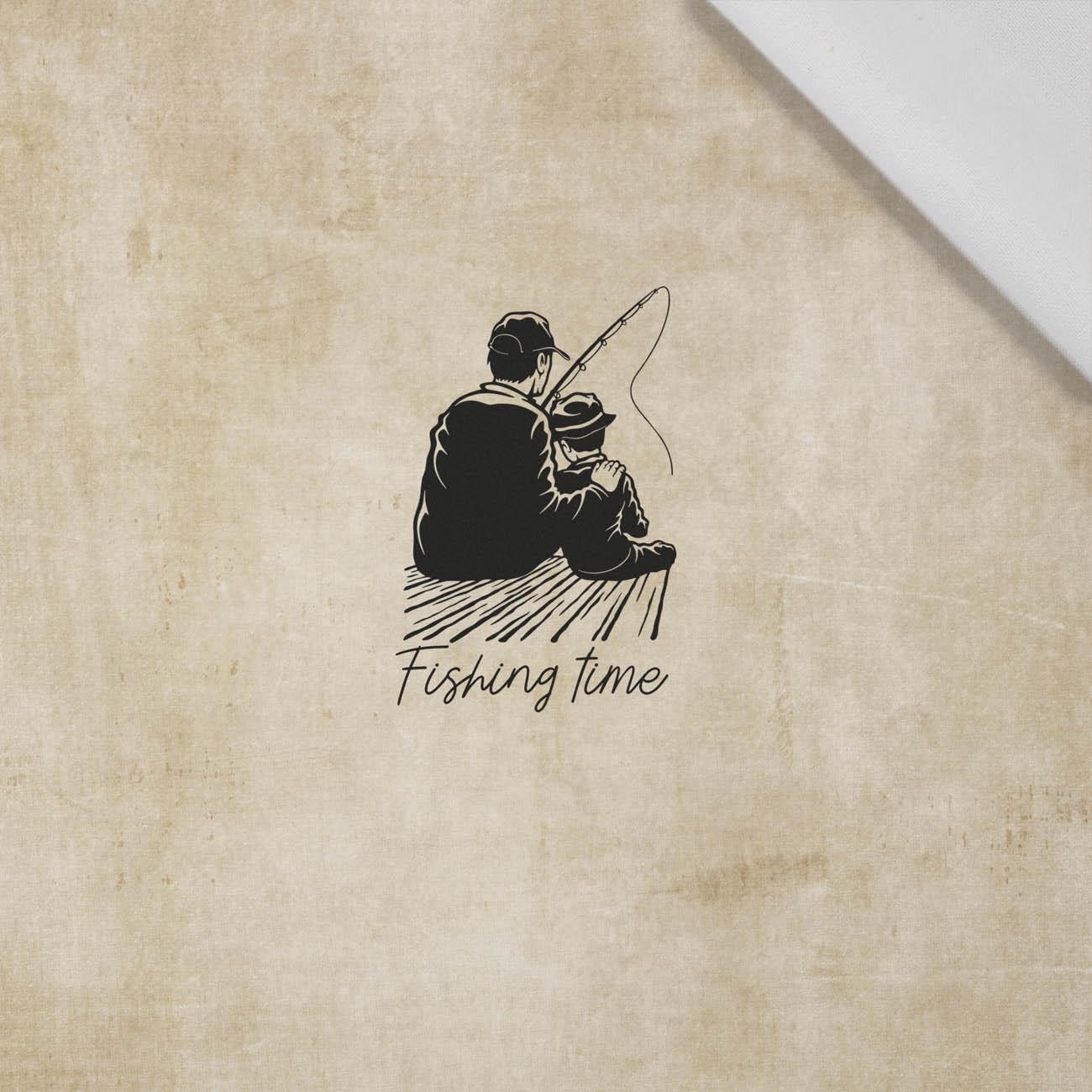 FISHING TIME PAT. 2 - panel (60cm x 50cm) Cotton woven fabric