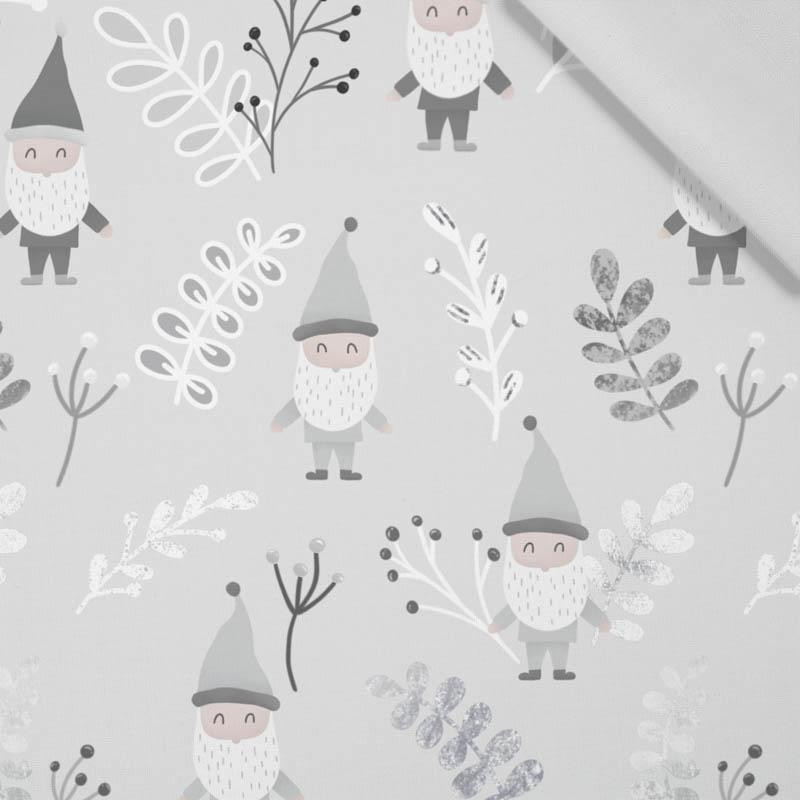 DWARFS AND FERN (FOREST DWARFS) / GREY - Cotton woven fabric
