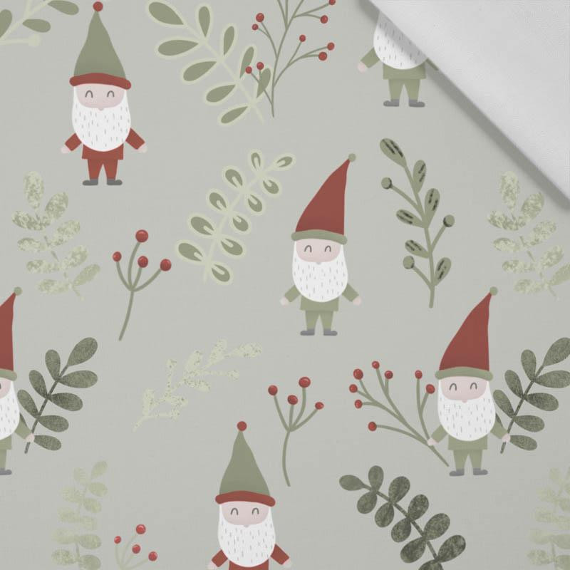 DWARFS AND FERN (FOREST DWARFS) /LIGHT KHAKI - Cotton woven fabric