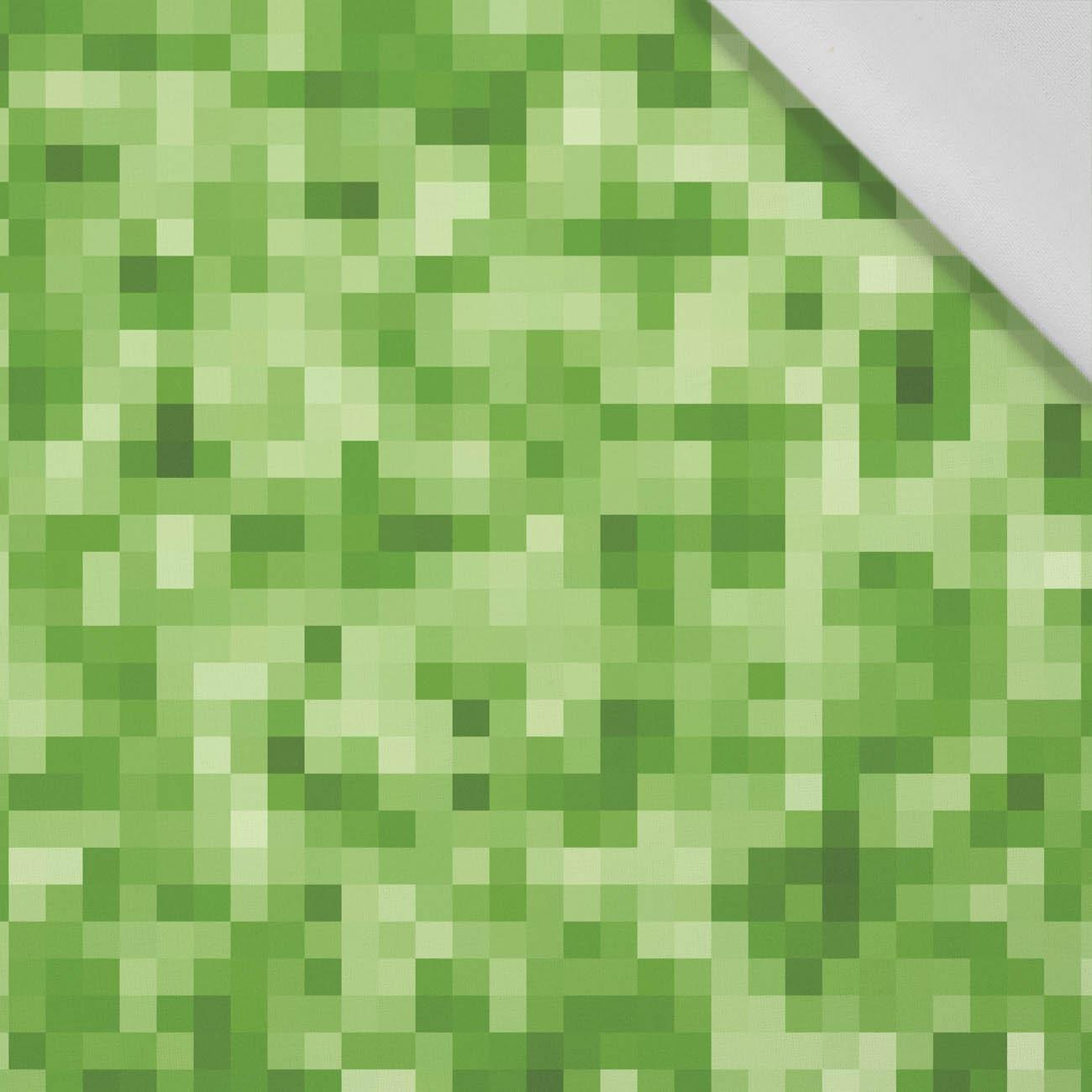 PIXELS pat. 2 / lime - Cotton woven fabric