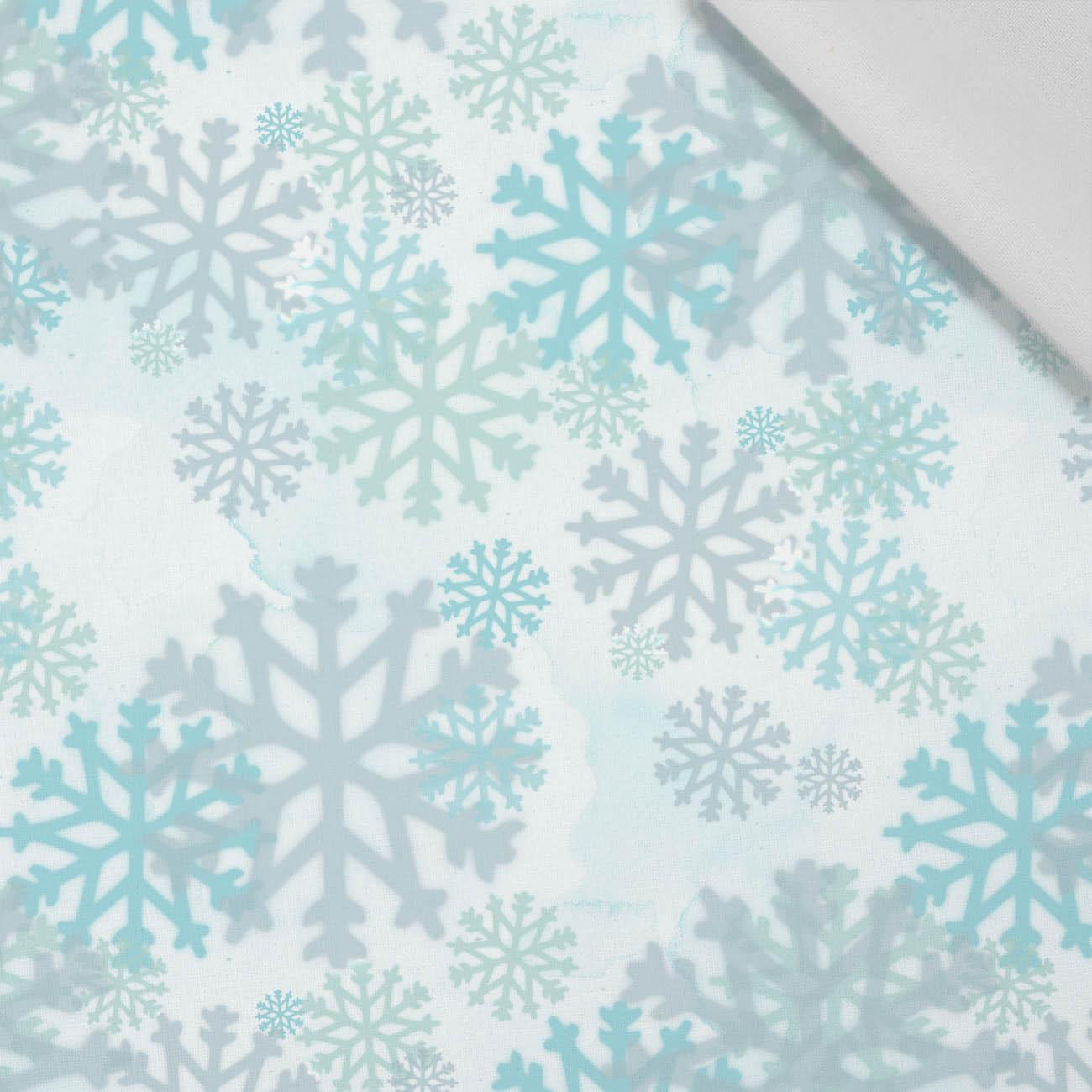 SNOWFLAKES pat. 4 (WINTER IN THE CITY) - Cotton woven fabric
