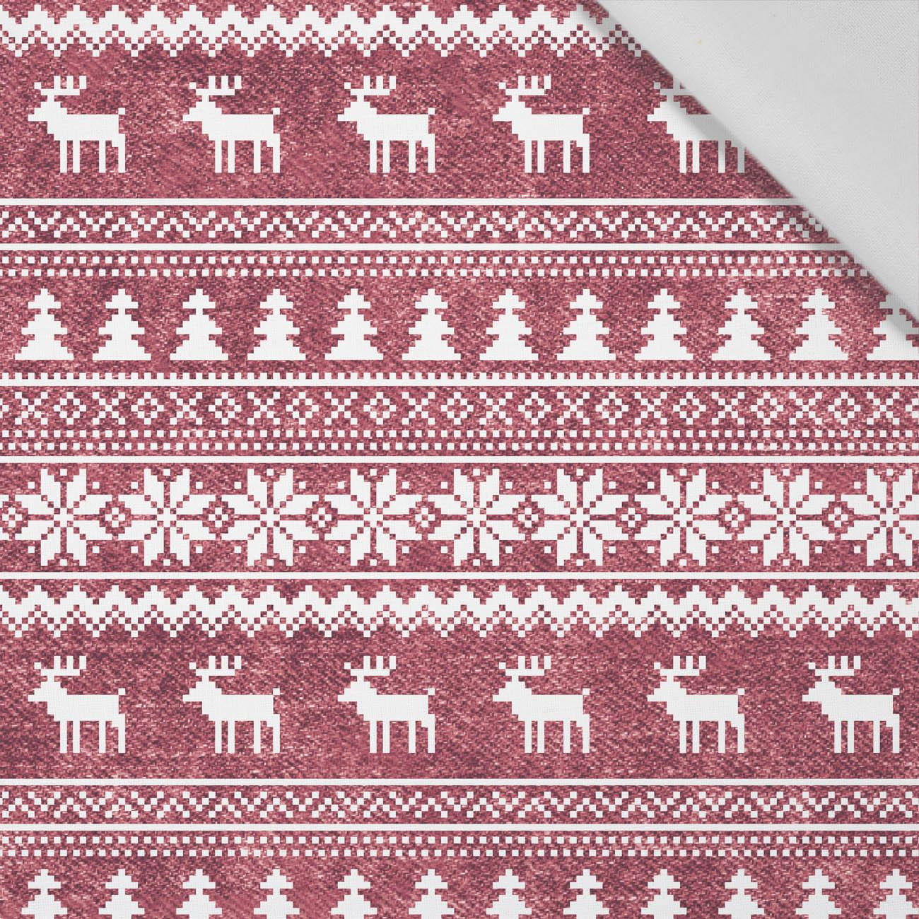 REINDEERS PAT. 2 / ACID WASH MAROON  - Cotton woven fabric