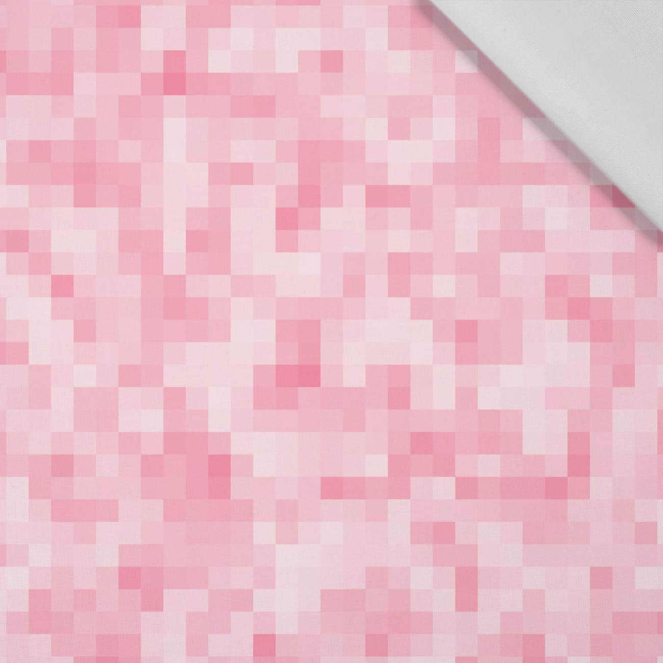 PIXELS pat. 2 / pink - Cotton woven fabric