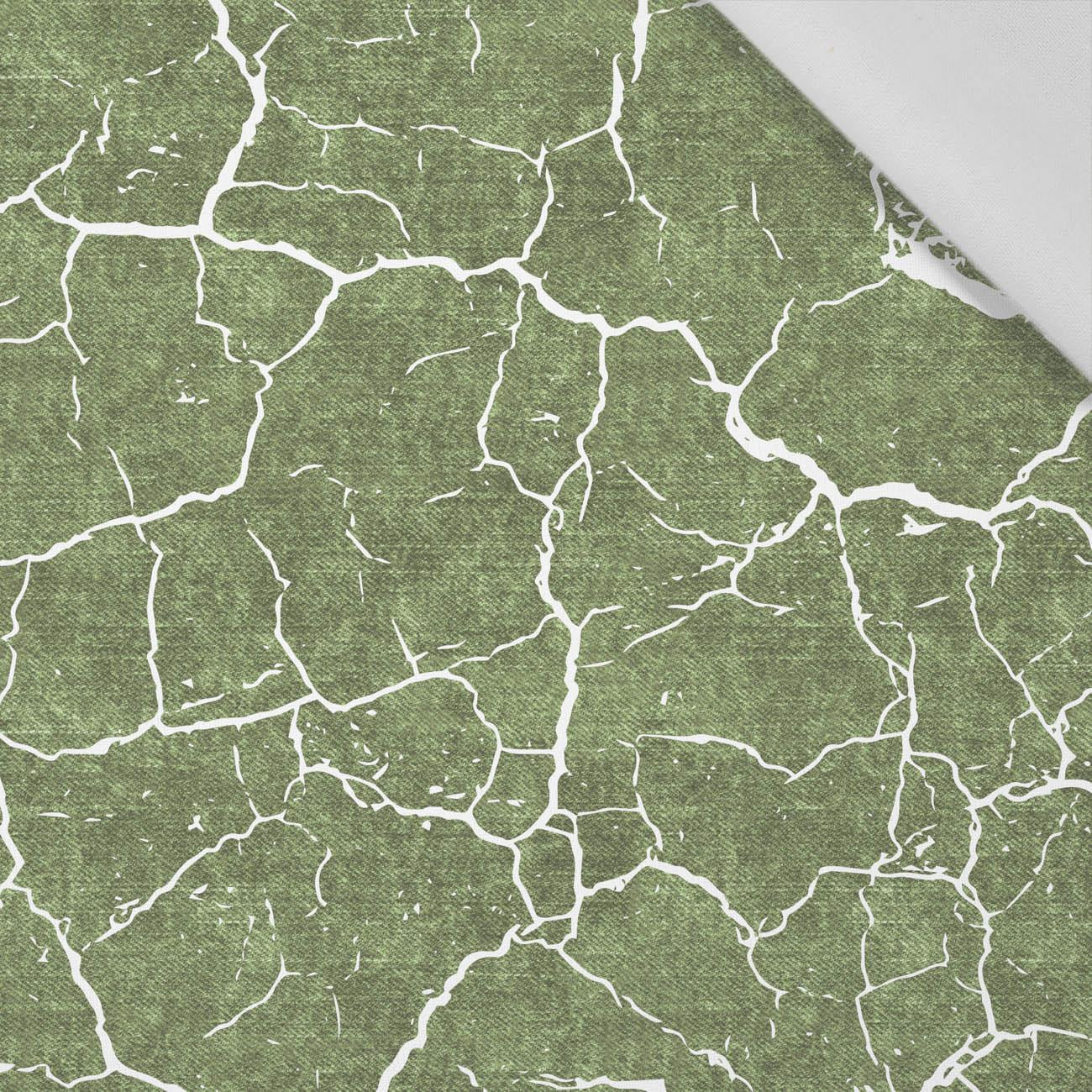 SCORCHED EARTH (white) / ACID WASH (olive) - Cotton woven fabric