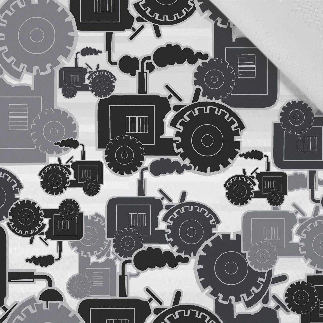 TRACTORS / gray - Cotton woven fabric
