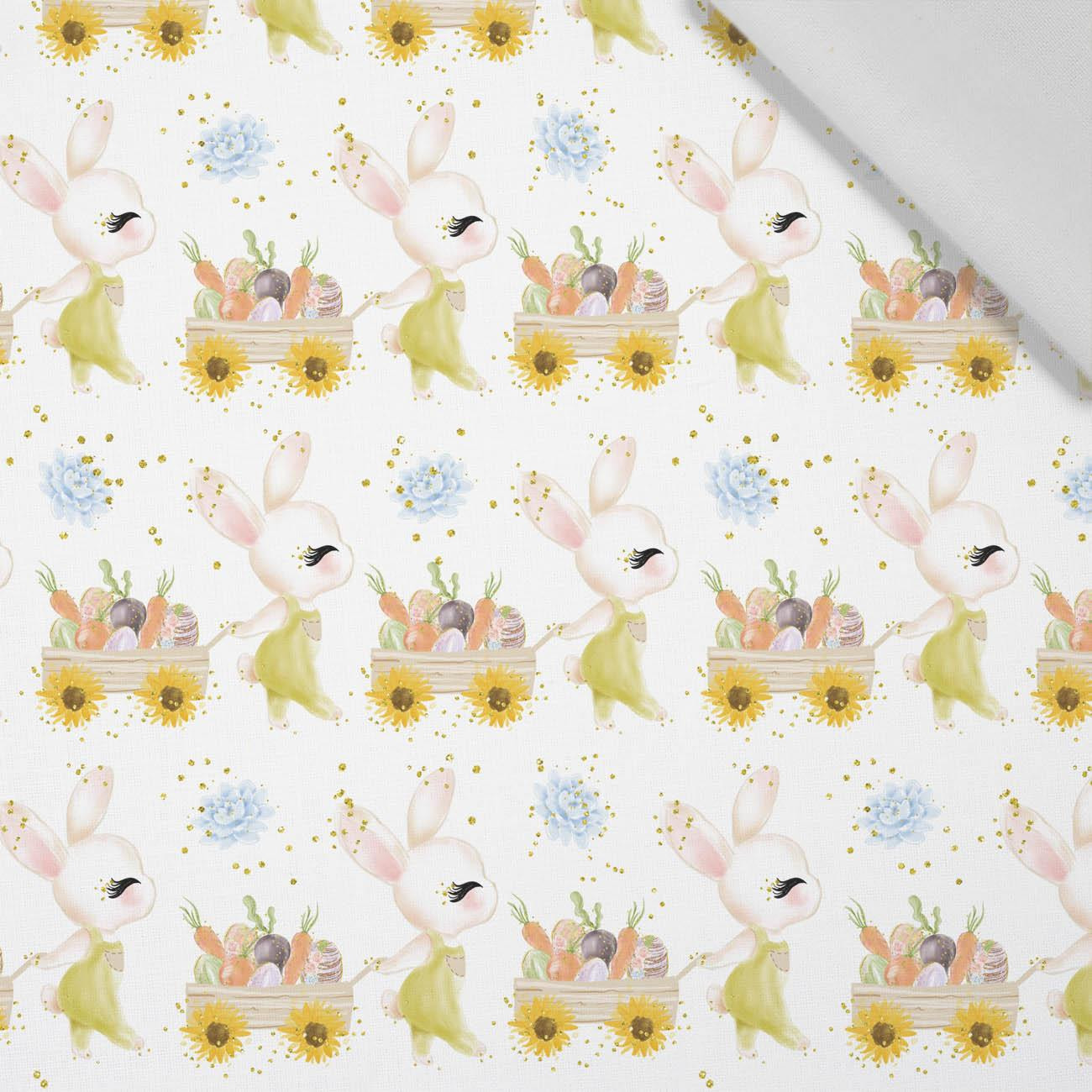 BUNNY WITH TROLLEY (CUTE BUNNIES) - Cotton woven fabric